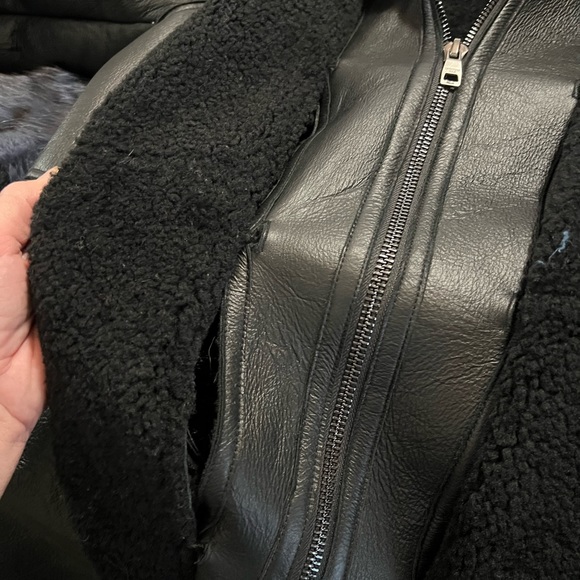 Intuition Paris shearling double zip hooded coat - Picture 9 of 9
